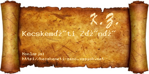 Kecskeméti Zénó névjegykártya